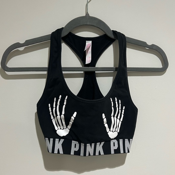 PINK Halloween Skeleton Sports Bra - Picture 2 of 5